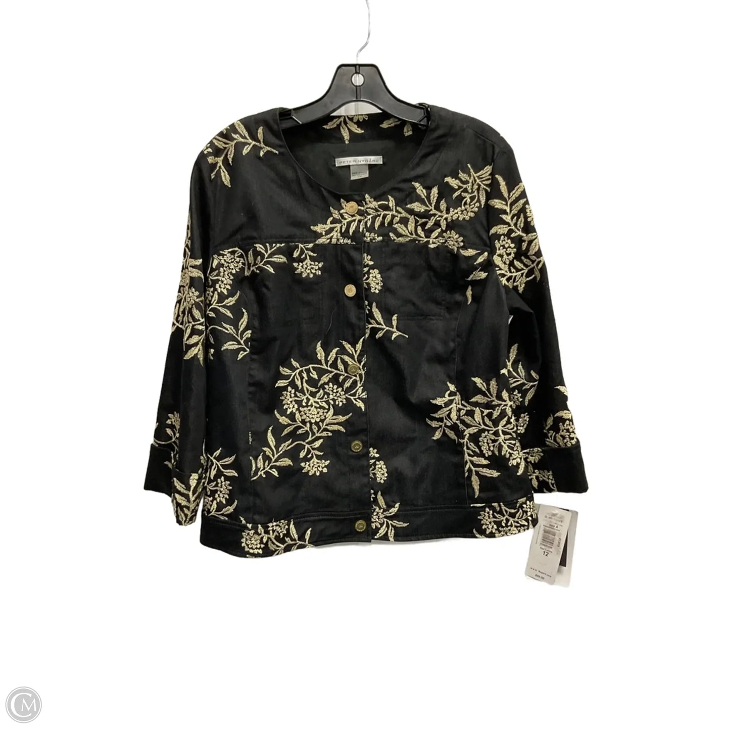 Jacket Other By Peter Nygard In Black & Gold, Size: L