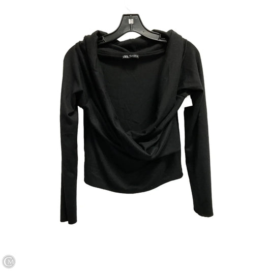 Top Long Sleeve By Zara In Black, Size: L