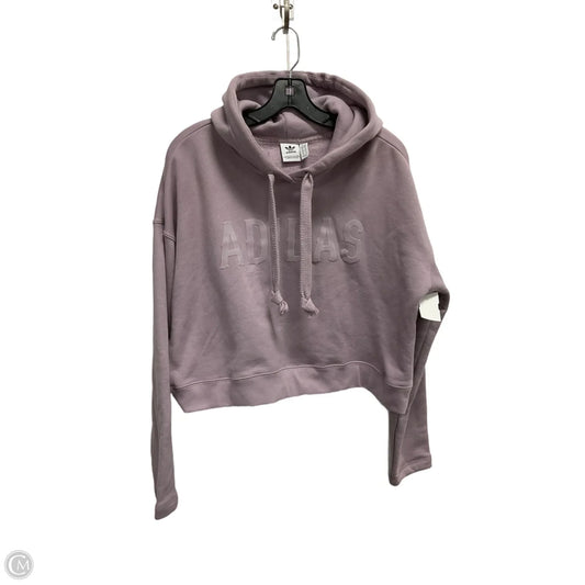 Athletic Top Long Sleeve Hoodie By Adidas In Purple, Size: M