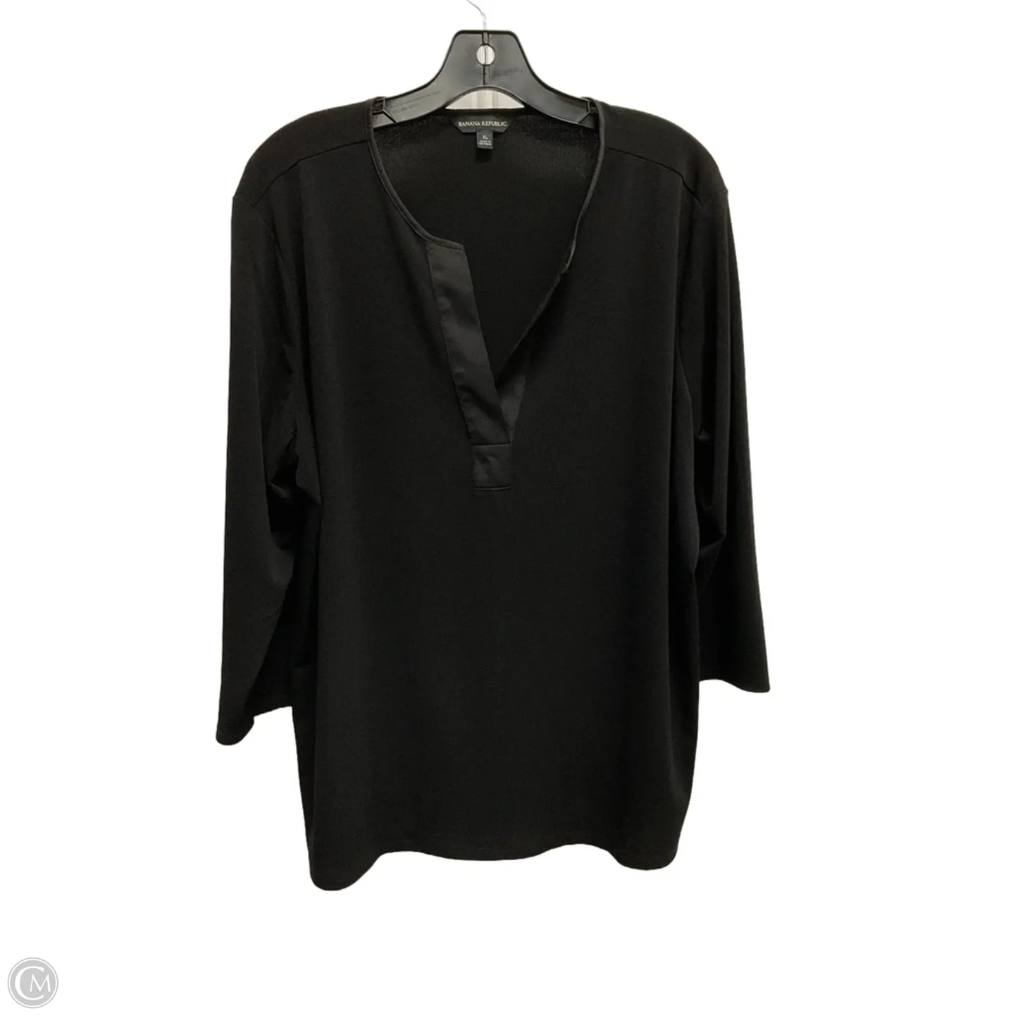 Blouse Long Sleeve By Banana Republic In Black, Size: Xl