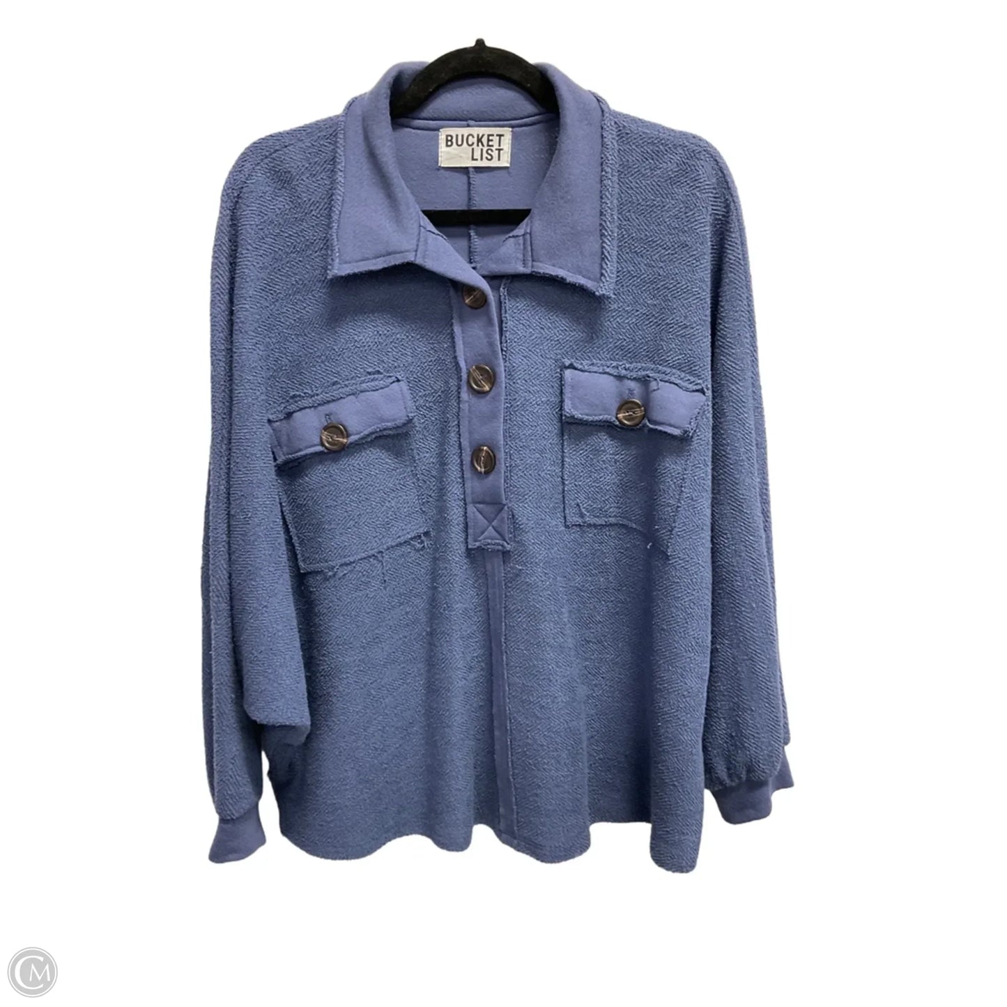 Top Long Sleeve By Bucketlist In Blue, Size: M