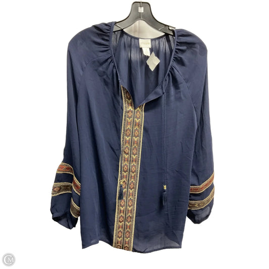 Top Long Sleeve By Chicos In Multi-colored, Size: M