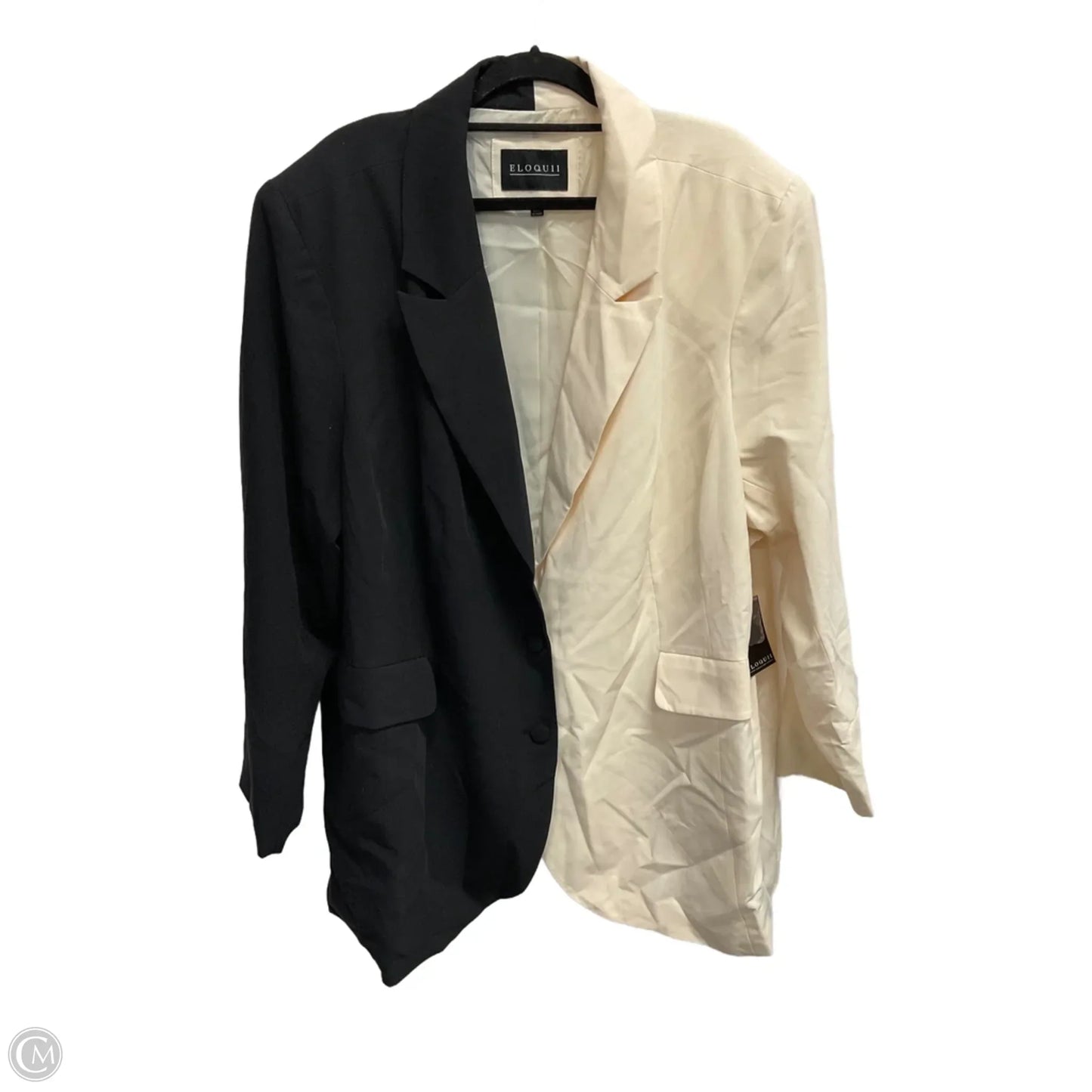 Blazer By Eloquii In Black & Cream, Size: 4x