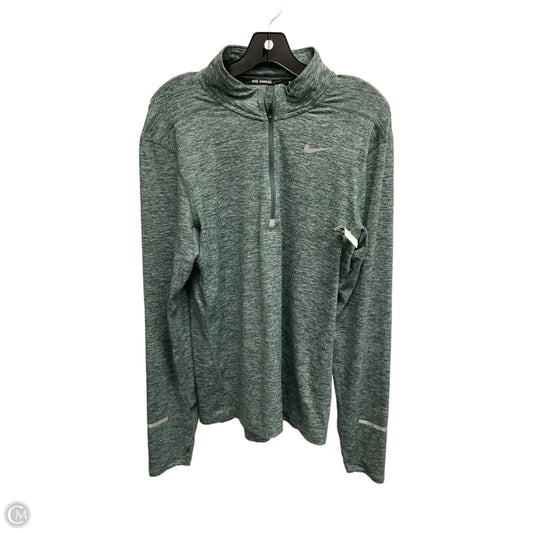 Athletic Top Long Sleeve Collar By Nike Apparel In Green, Size: S