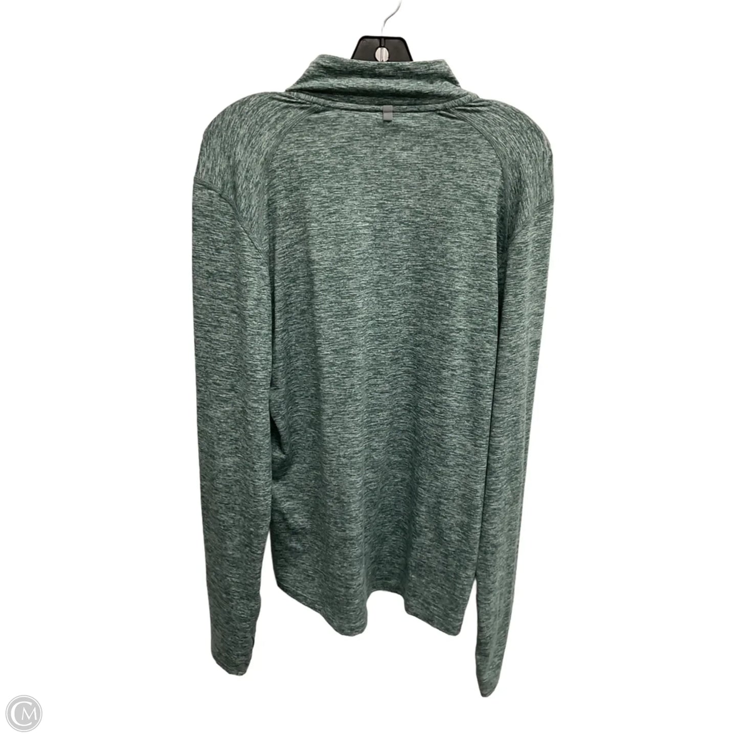 Athletic Top Long Sleeve Collar By Nike Apparel In Green, Size: S