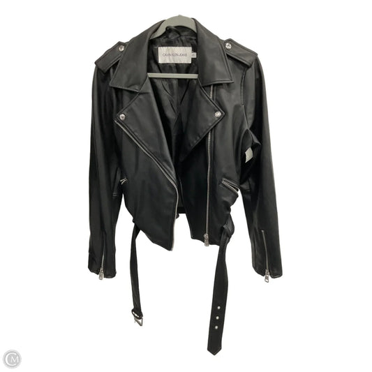 Jacket Moto By Calvin Klein In Black, Size: L