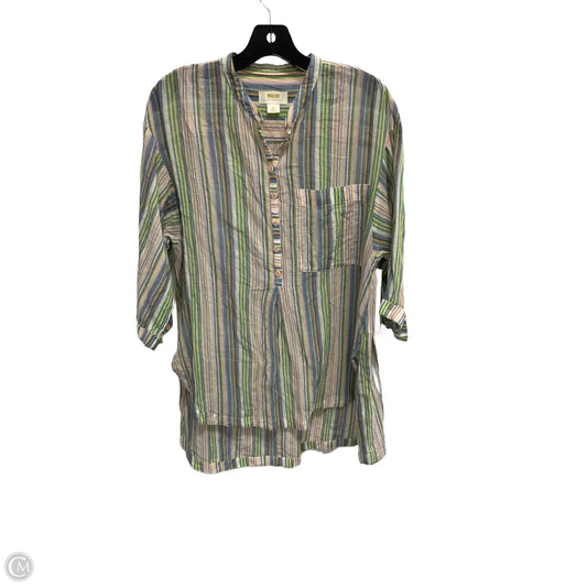 Tunic 3/4 Sleeve By Maeve In Striped Pattern, Size: Mp