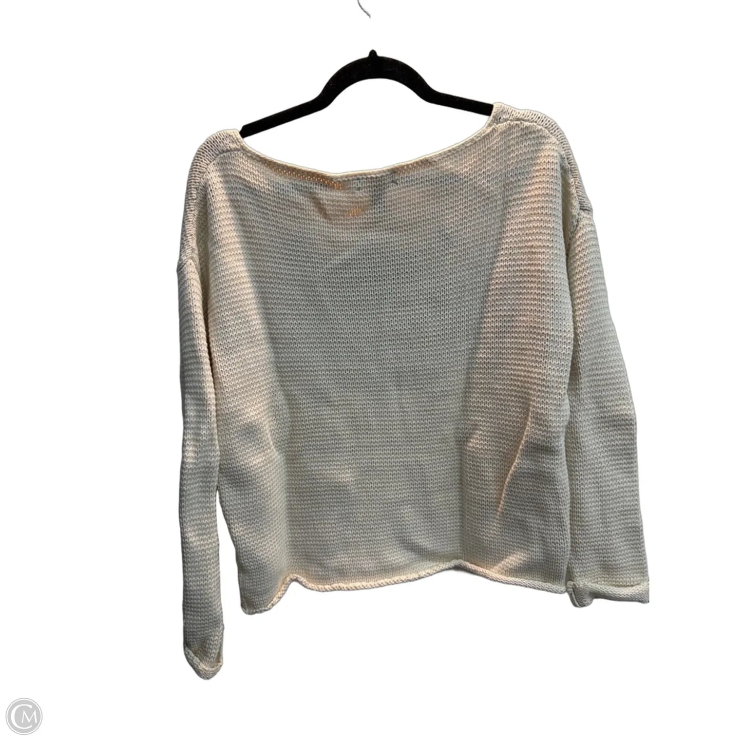 Sweater By Lauren By Ralph Lauren In Black & Cream, Size: L