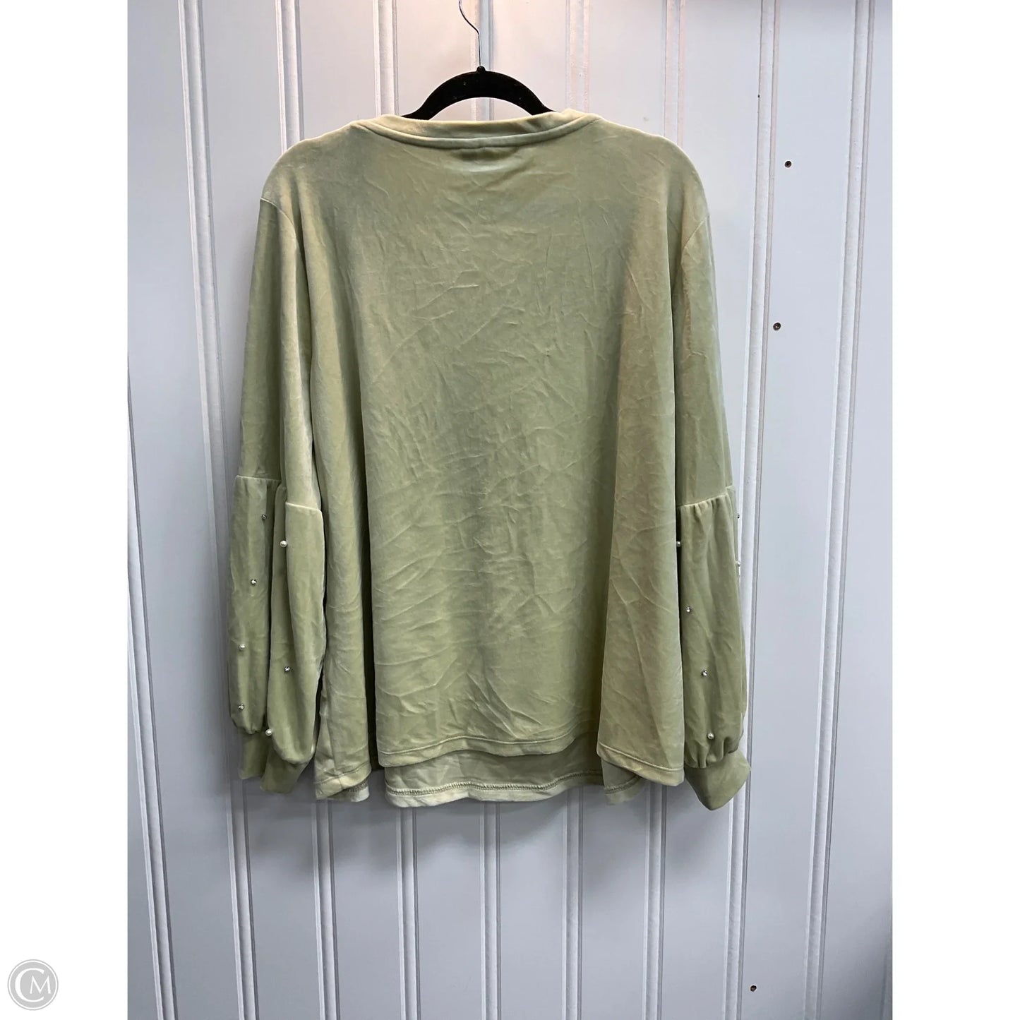 Top Long Sleeve By Cato In Green, Size: 3x
