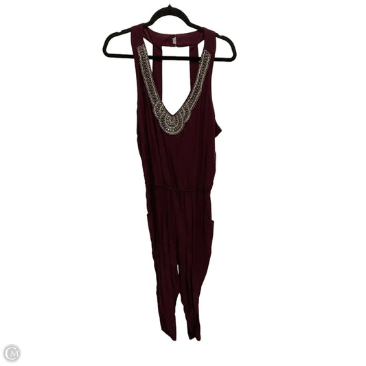 Jumpsuit By Studio Y In Maroon, Size: Xl
