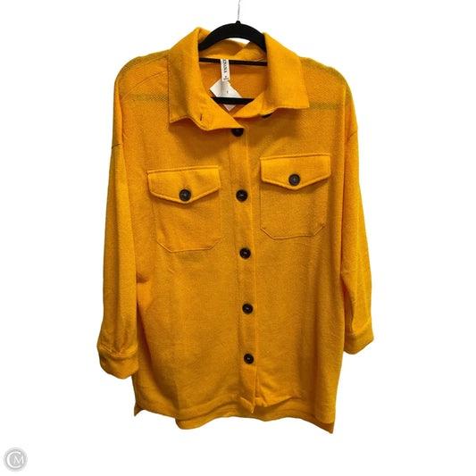 Jacket Shirt By Zenana In Yellow, Size: S