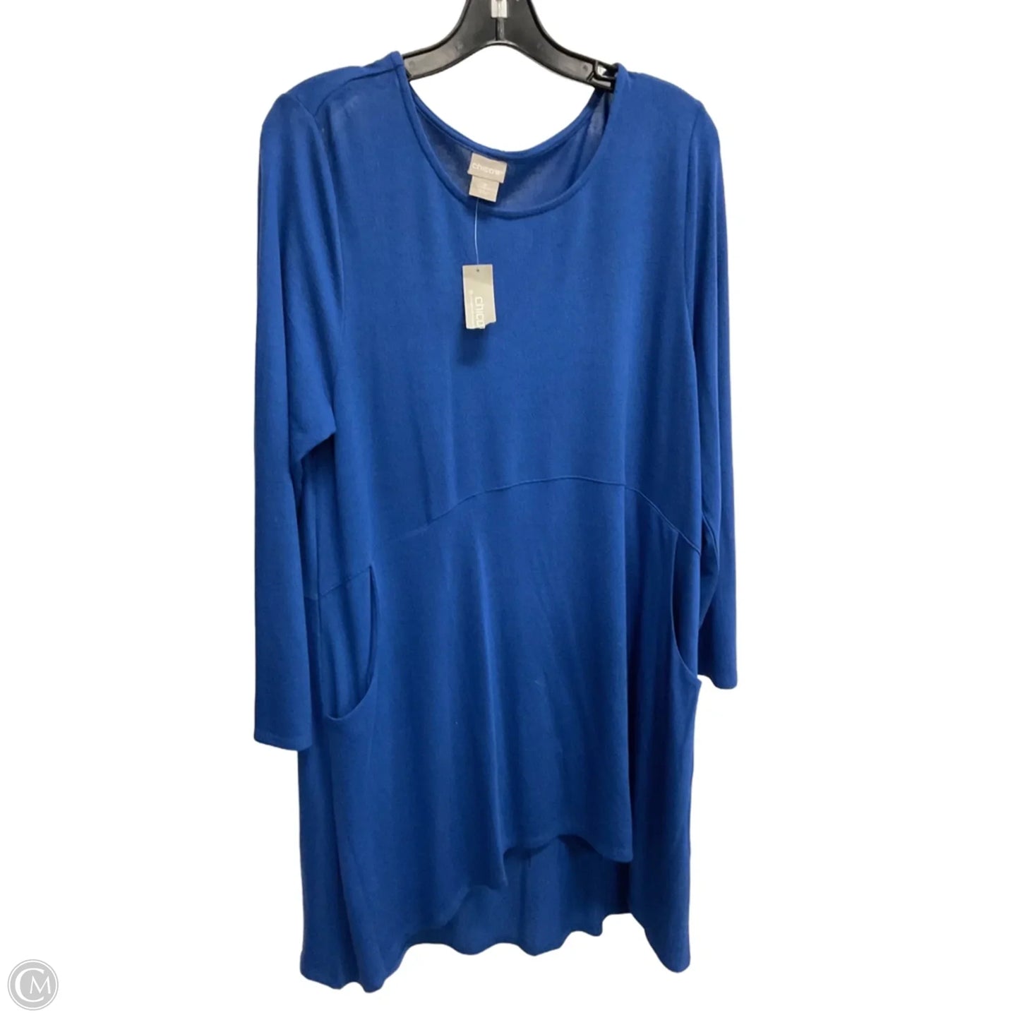 Dress Casual Midi By Chicos In Blue, Size: L