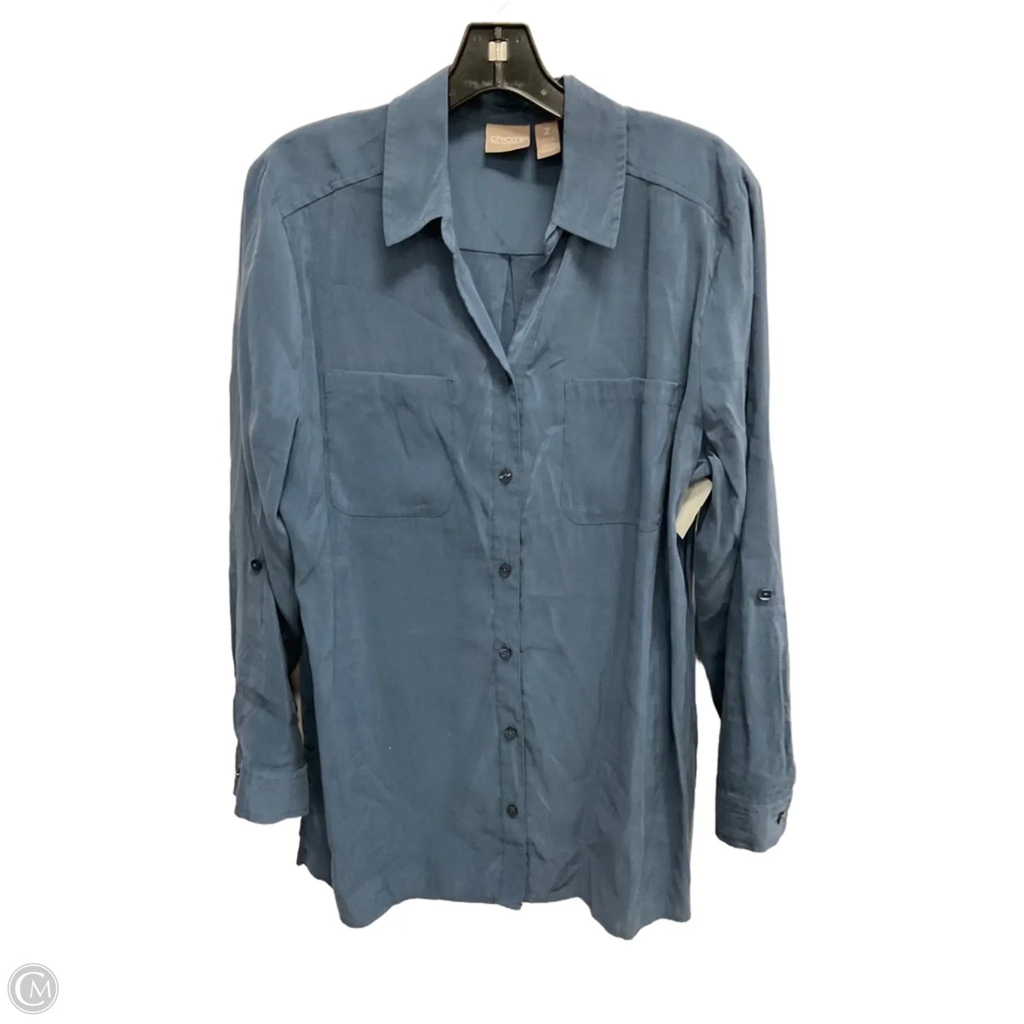 Top Long Sleeve By Chicos In Blue, Size: L