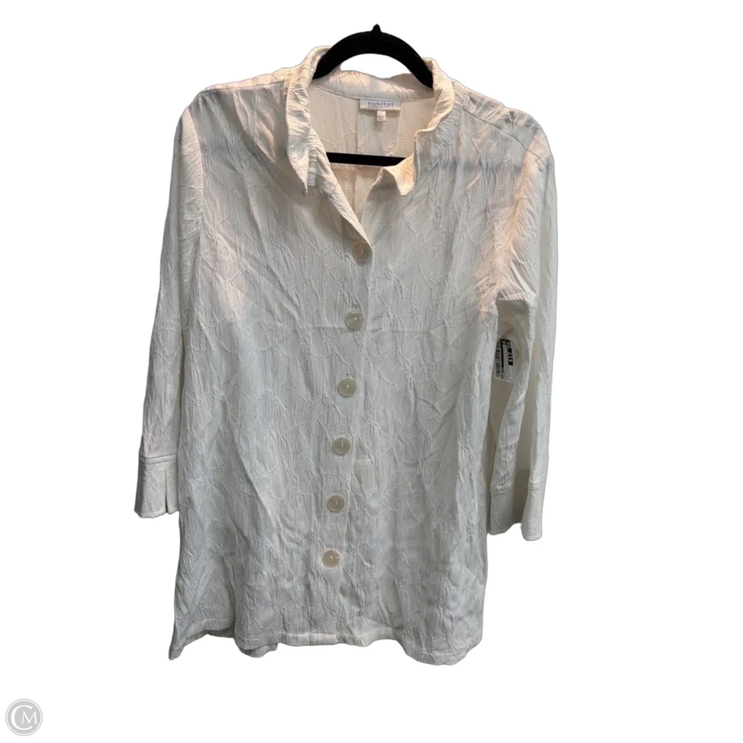 Top Long Sleeve By Habitat In White, Size: L