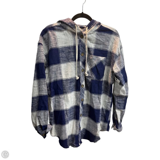 Top Long Sleeve By Maurices In Plaid Pattern, Size: M