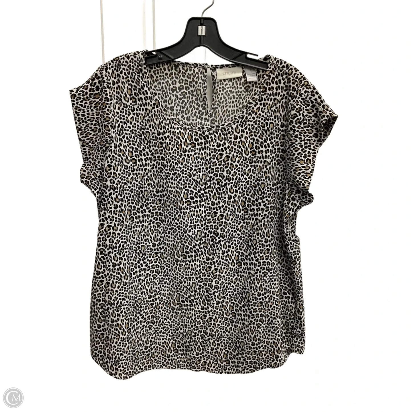 Top Short Sleeve By Chicos In Animal Print, Size: M