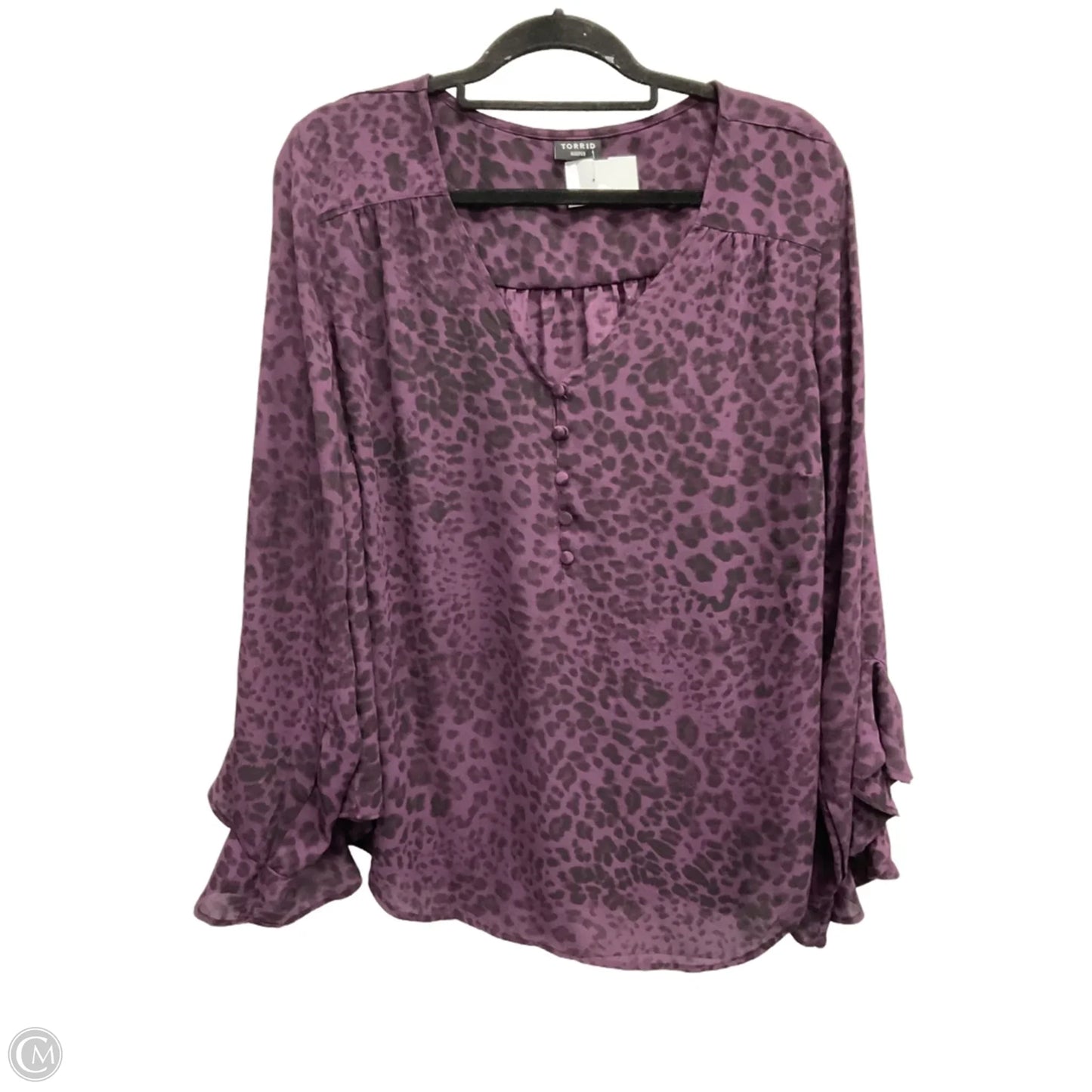Top Long Sleeve By Torrid In Purple, Size: 2x