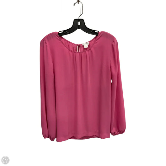 Blouse Long Sleeve By J. Crew In Pink, Size: M