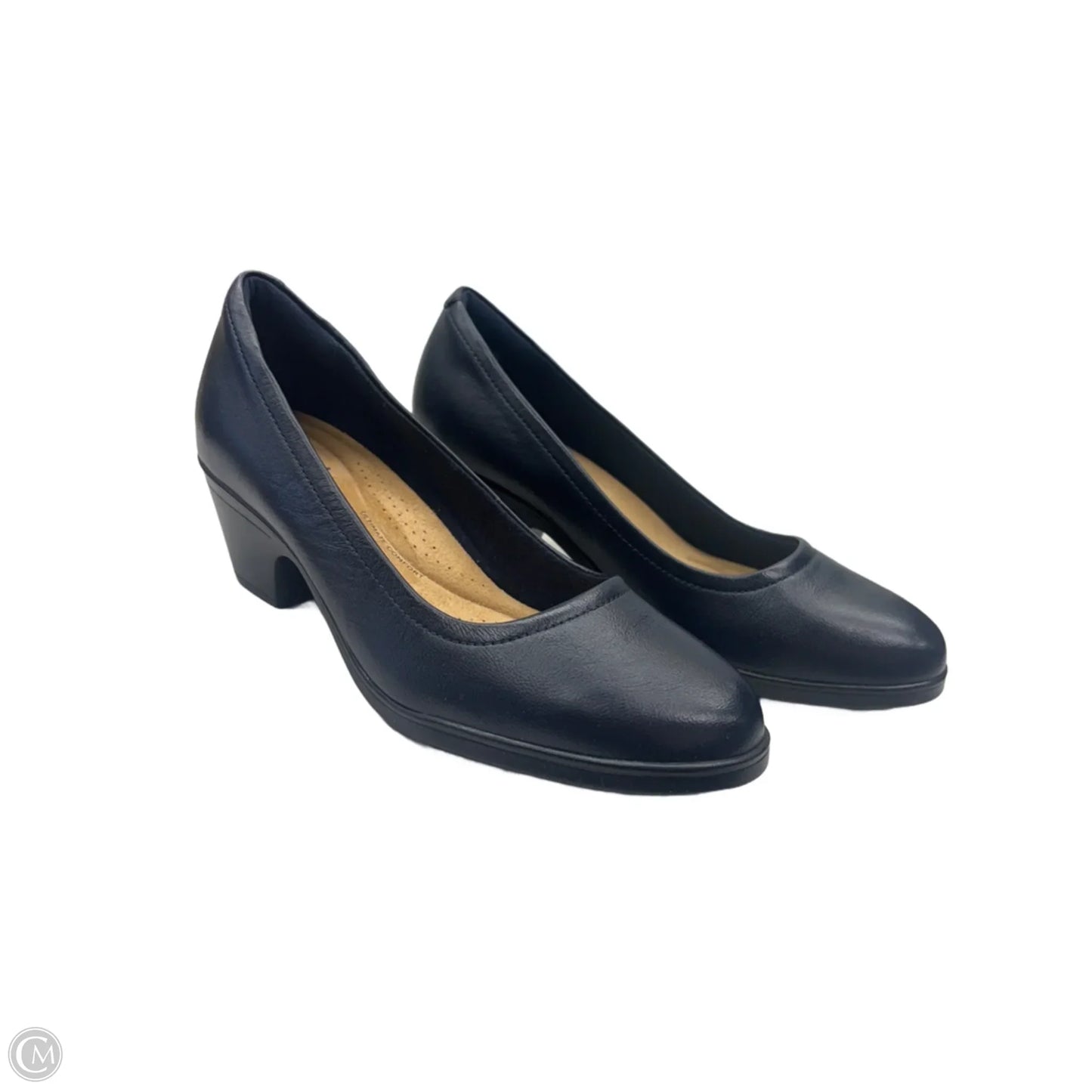 Shoes Heels Block By Clarks In Navy, Size: 7