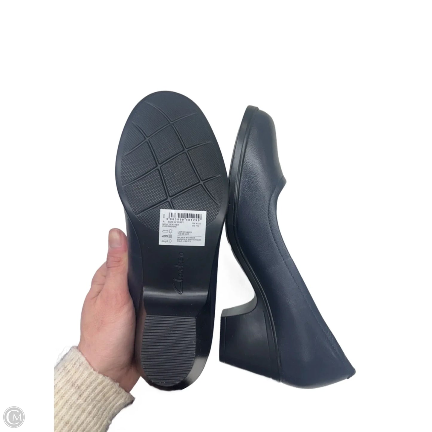 Shoes Heels Block By Clarks In Navy, Size: 7