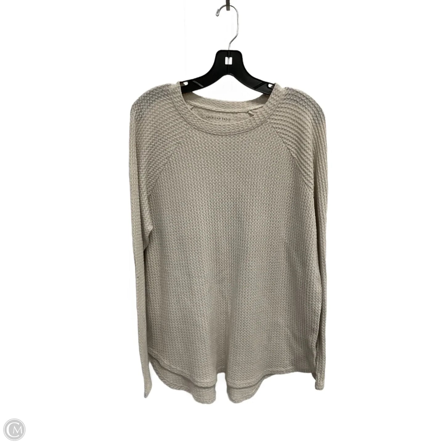 Top Long Sleeve By American Eagle In Cream, Size: L