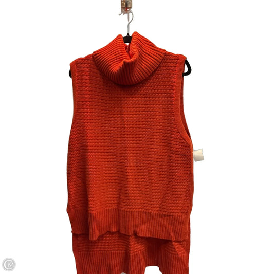 Vest Sweater By Banana Republic In Orange, Size: Xl