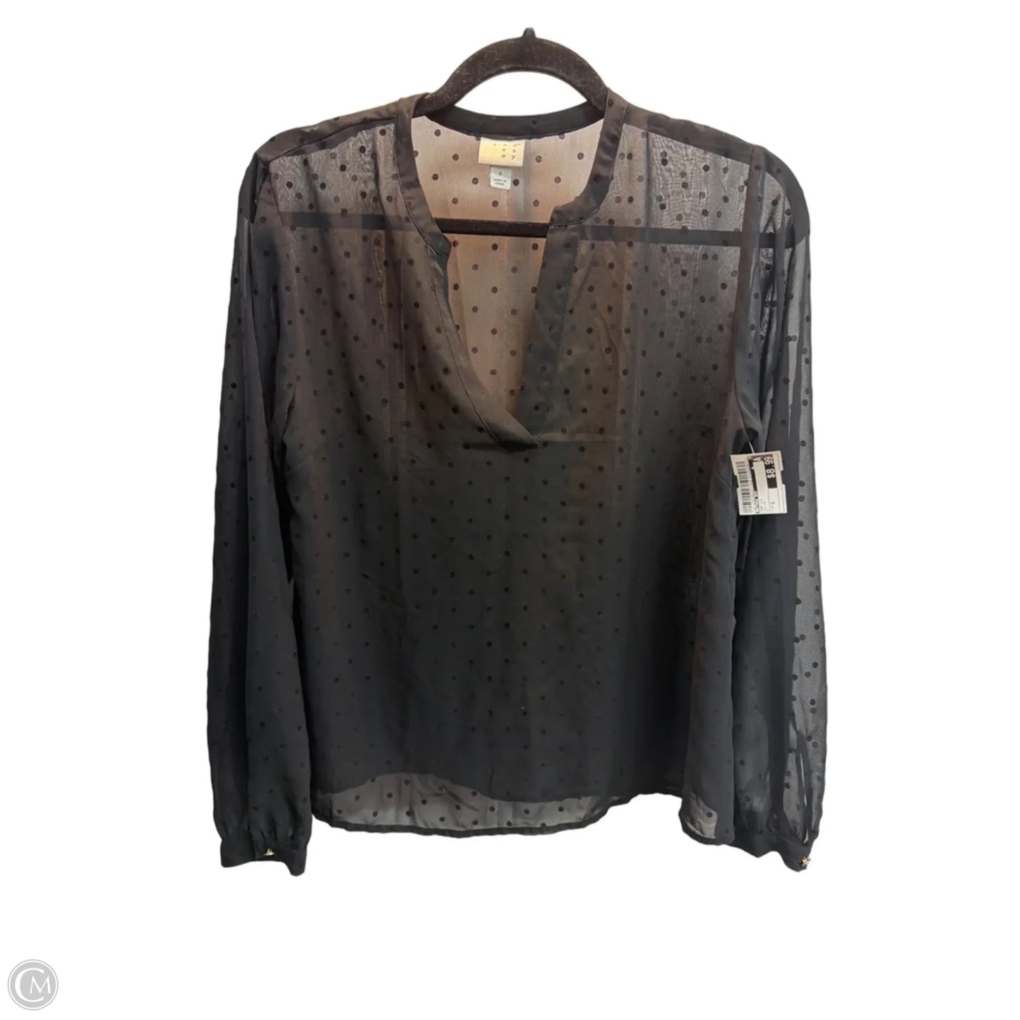 Top Long Sleeve By A New Day In Black, Size: S