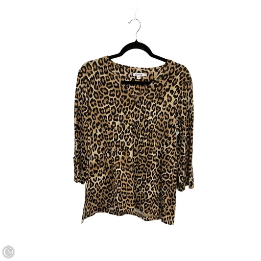 Top Long Sleeve Basic By Chicos In Animal Print, Size: M