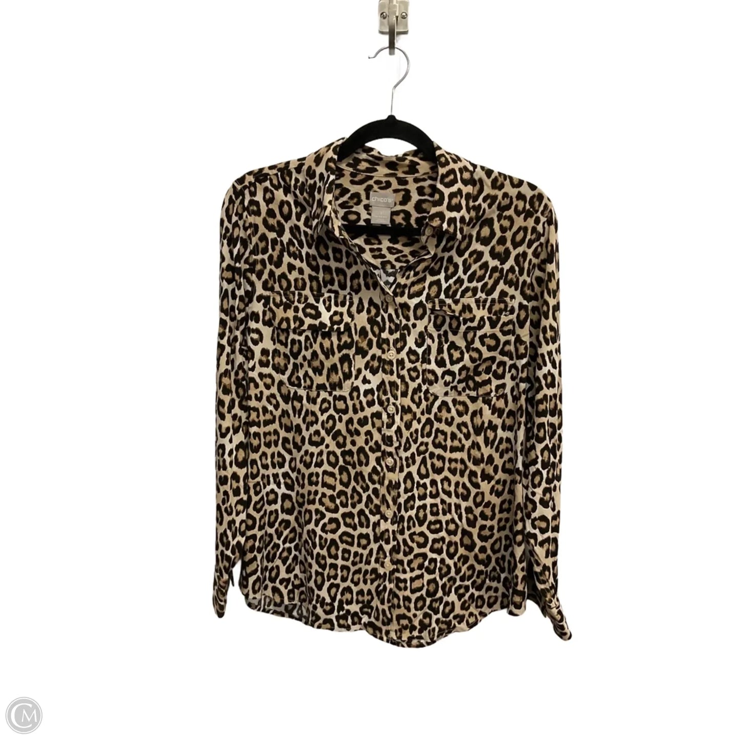Top Long Sleeve By Chicos In Animal Print, Size: M