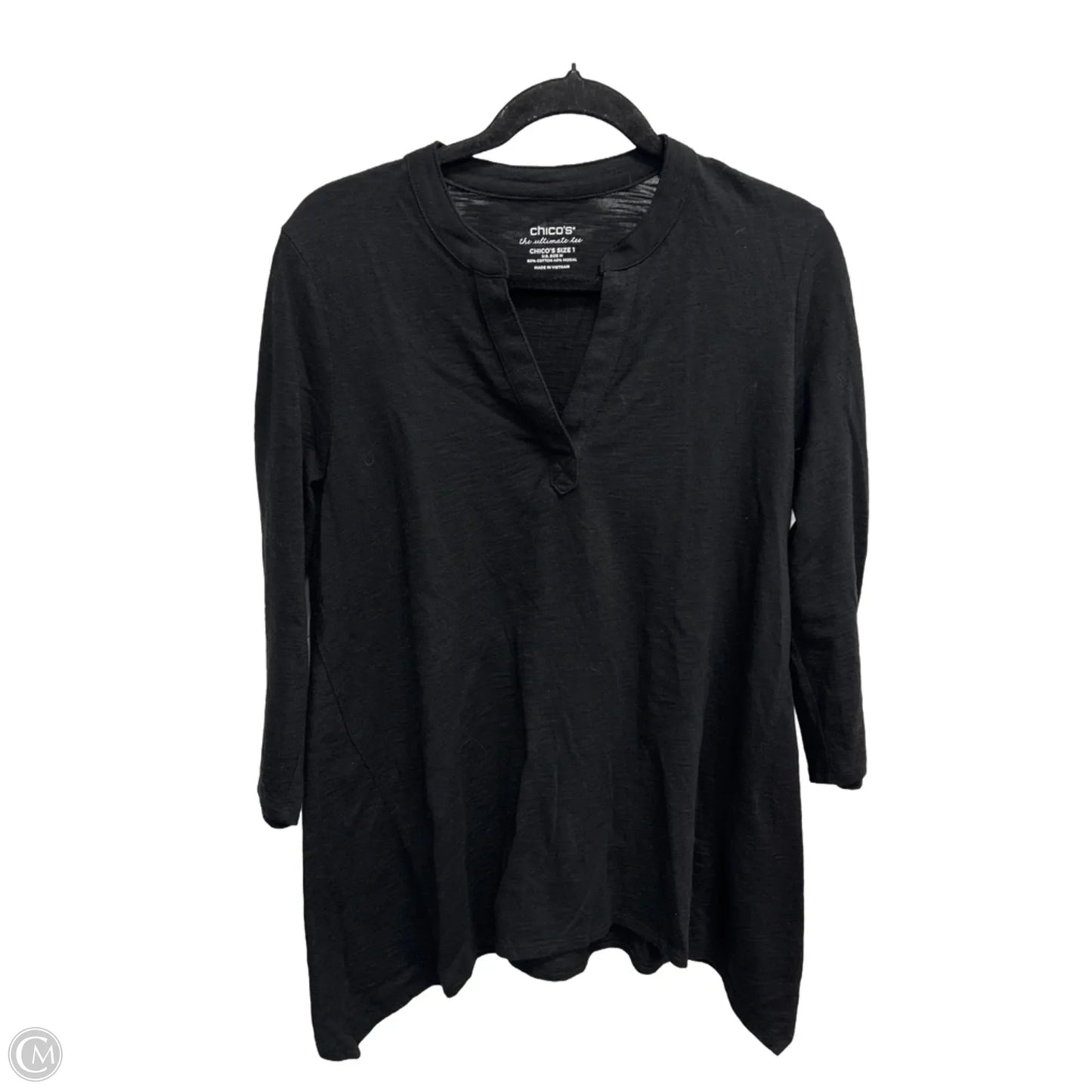 Top Long Sleeve By Chicos In Black, Size: M