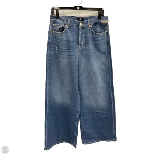 Jeans Wide Leg By 7 For All Mankind In Blue, Size: 8