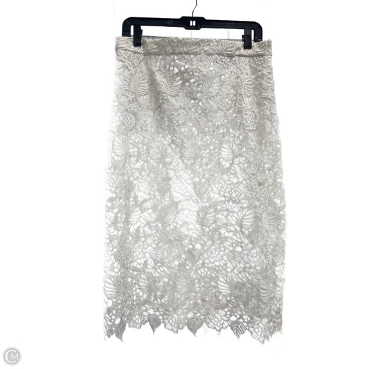 Skirt Midi By Banana Republic In White, Size: 14