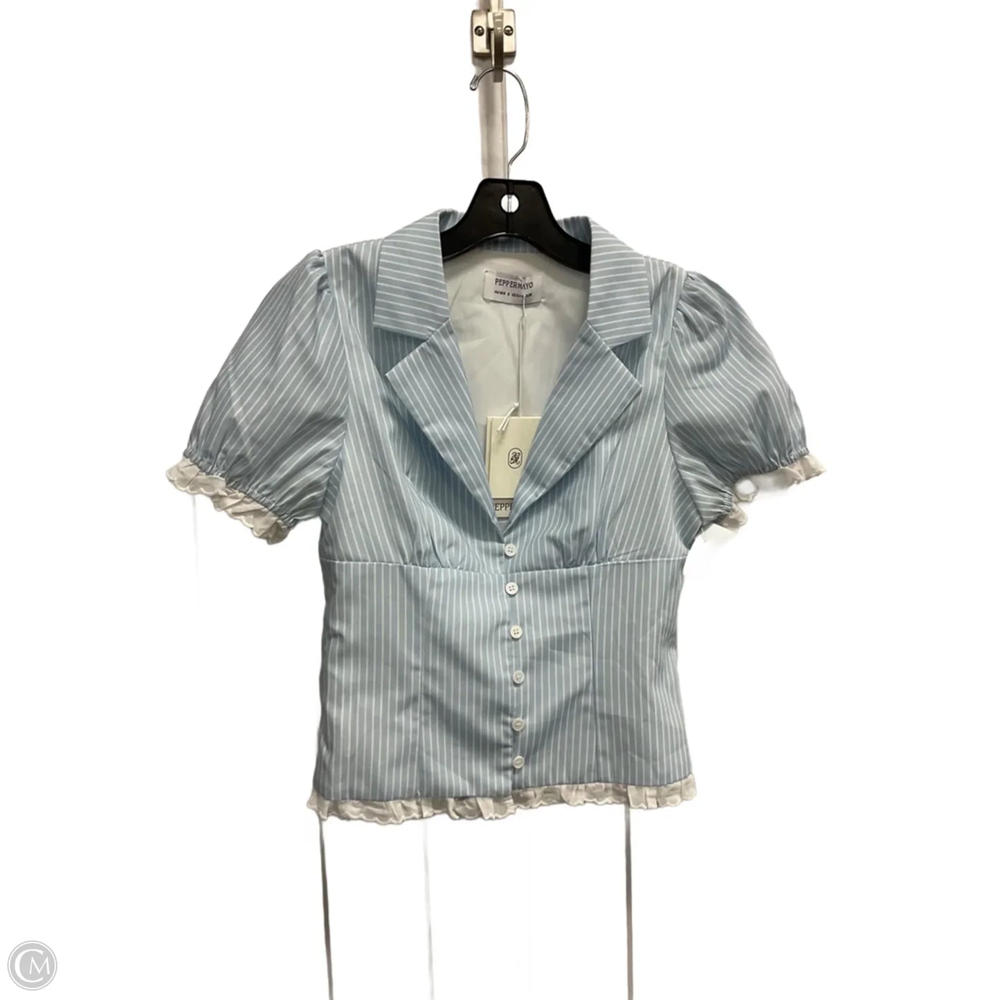 Blouse Short Sleeve By Clothes Mentor In Striped Pattern, Size: S