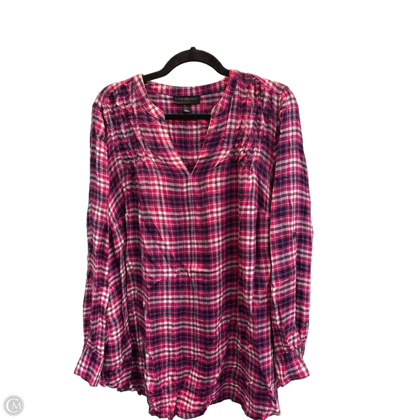 Top Long Sleeve By Lane Bryant In Plaid Pattern, Size: Xl