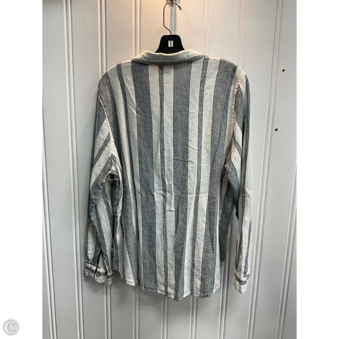 Top Long Sleeve By Orvis In Striped Pattern, Size: Xl