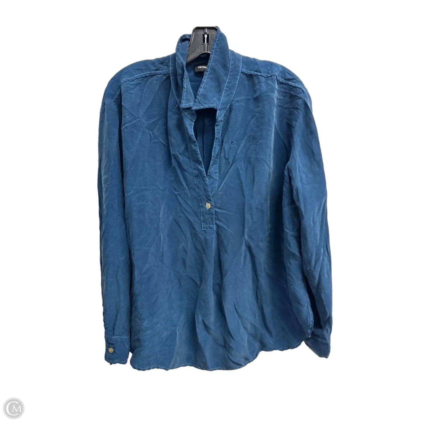 Top Long Sleeve By Fifteen Twenty In Blue, Size: L
