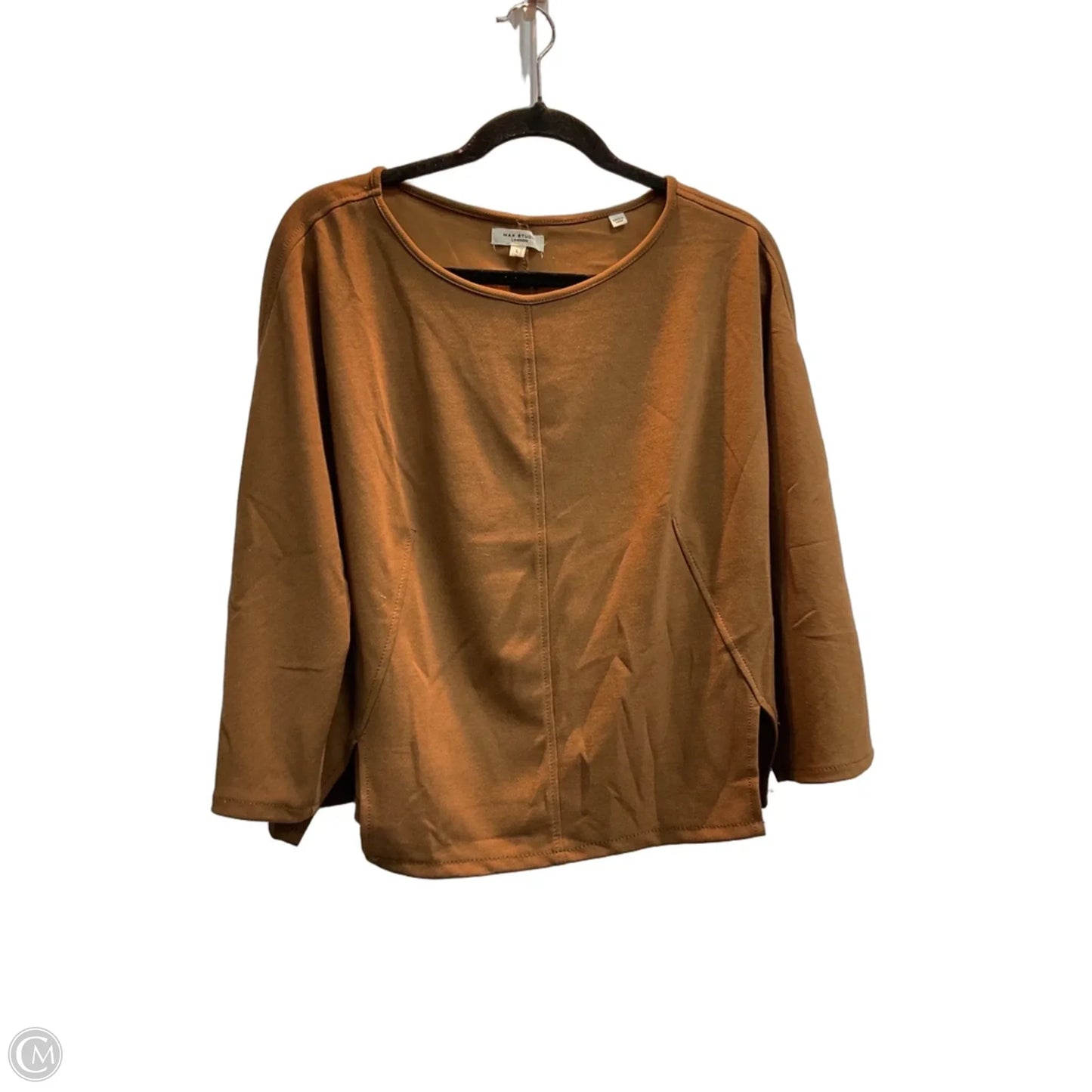 Top Long Sleeve By Max Studio In Brown, Size: L