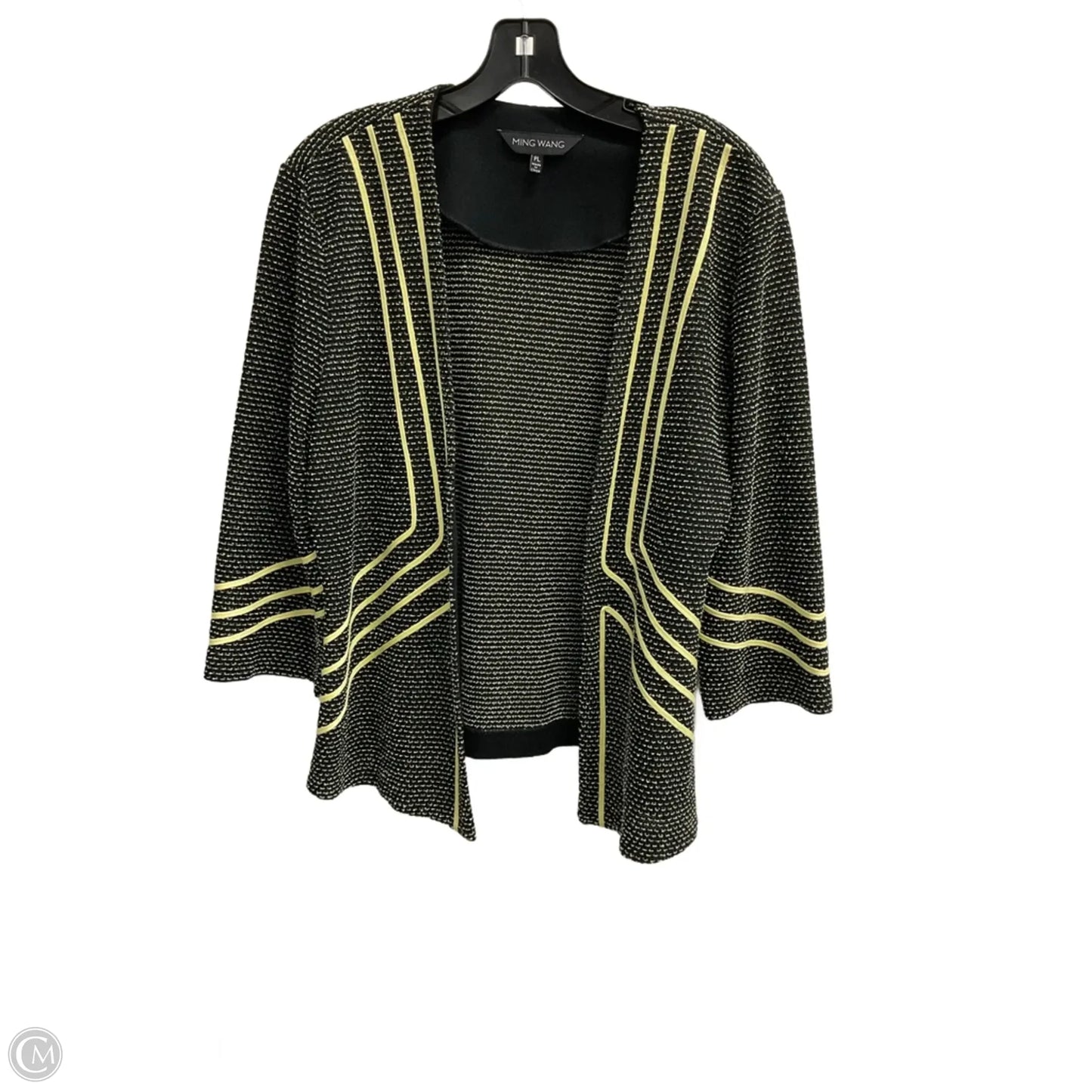 Blazer By Ming Wang In Black & Yellow, Size: Lp