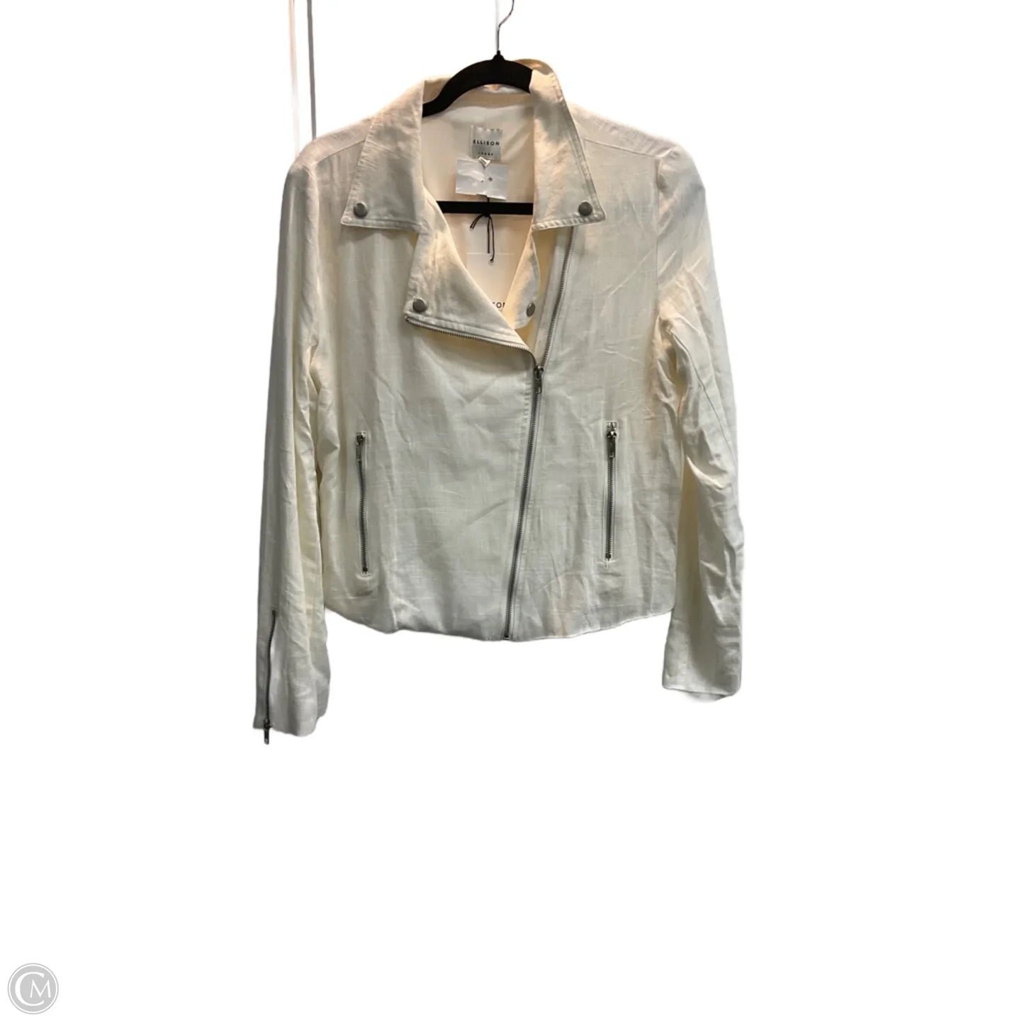 Jacket Moto By Ellison In White, Size: L