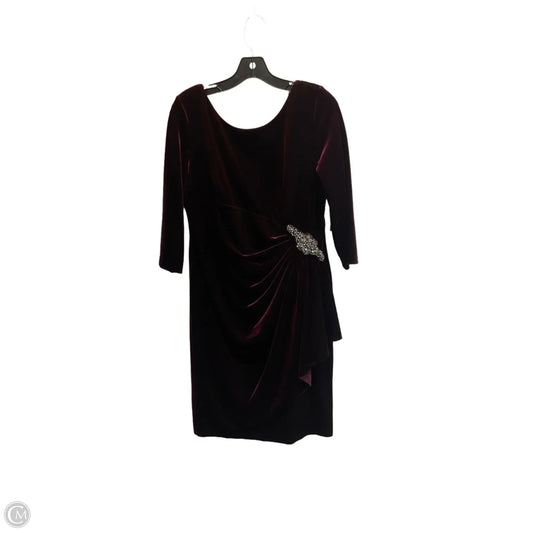 Dress Party Short By Alex Evenings In Maroon, Size: Mp