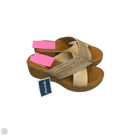 Sandals Heels Wedge By Toscanella In Tan, Size: 6