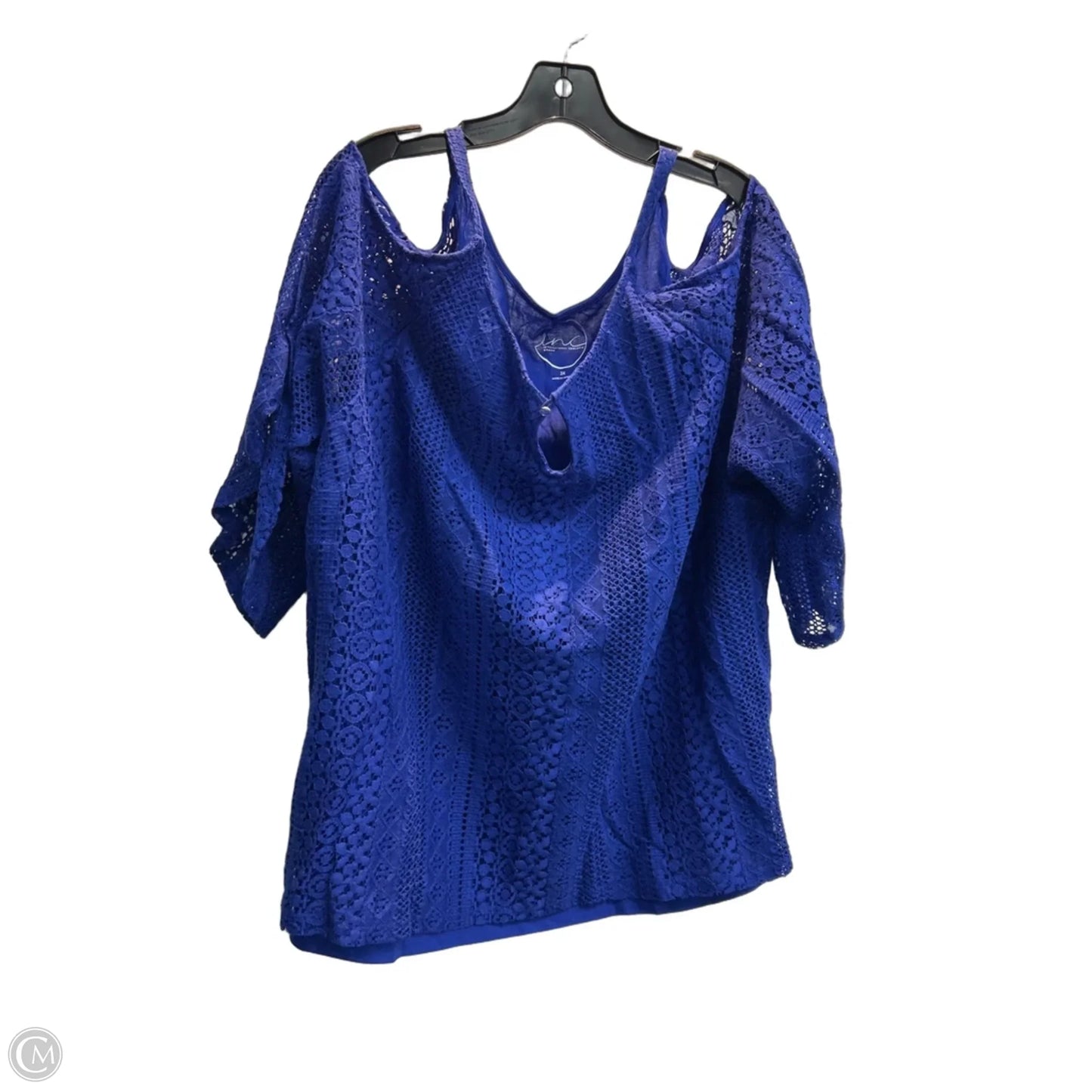 Top Long Sleeve By Inc In Blue, Size: 3x