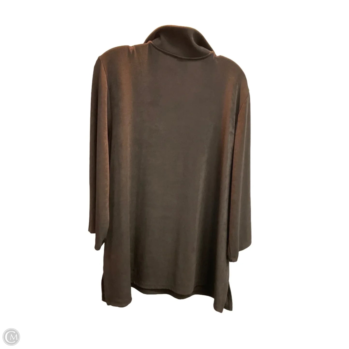 Top Long Sleeve By Chicos In Brown, Size: Xl