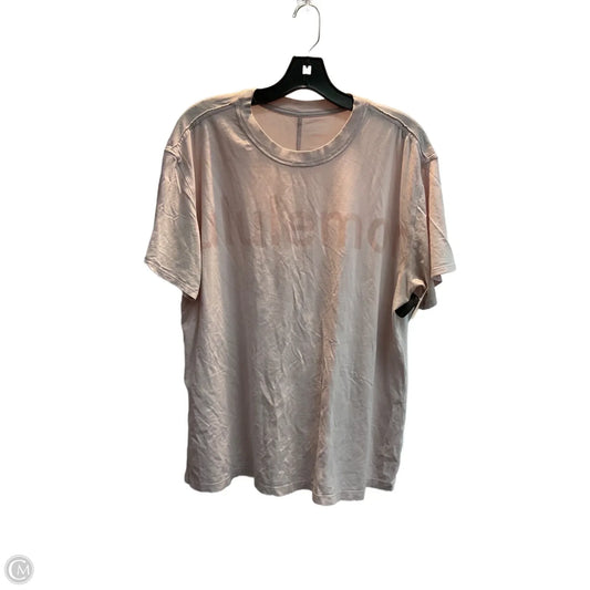 Athletic Top Short Sleeve By Lululemon In Pink, Size: L