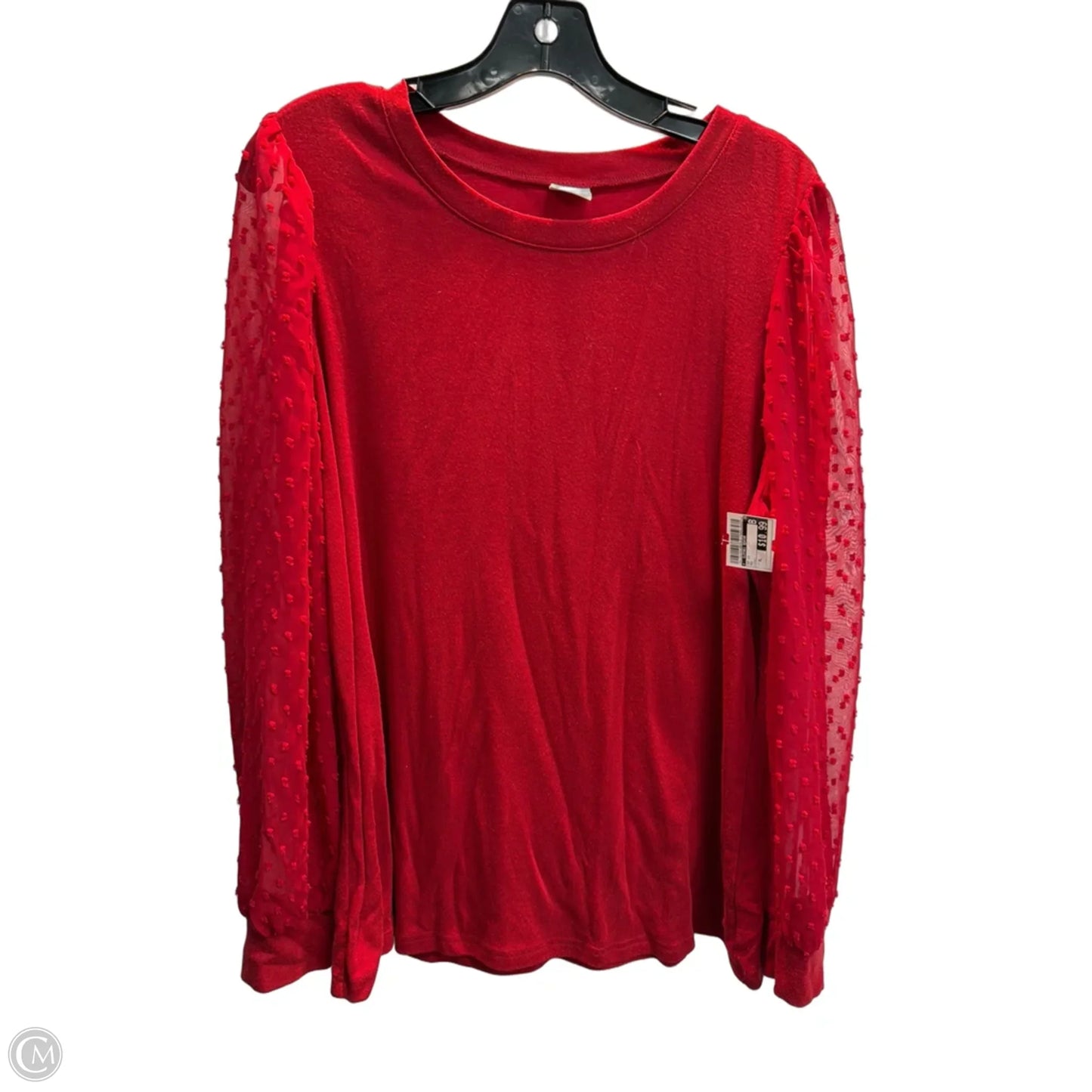 Top Long Sleeve By Clothes Mentor In Red, Size: Xl