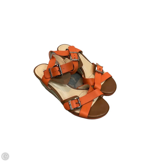 Sandals Heels Wedge By Alex Marie In Orange, Size: 8.5