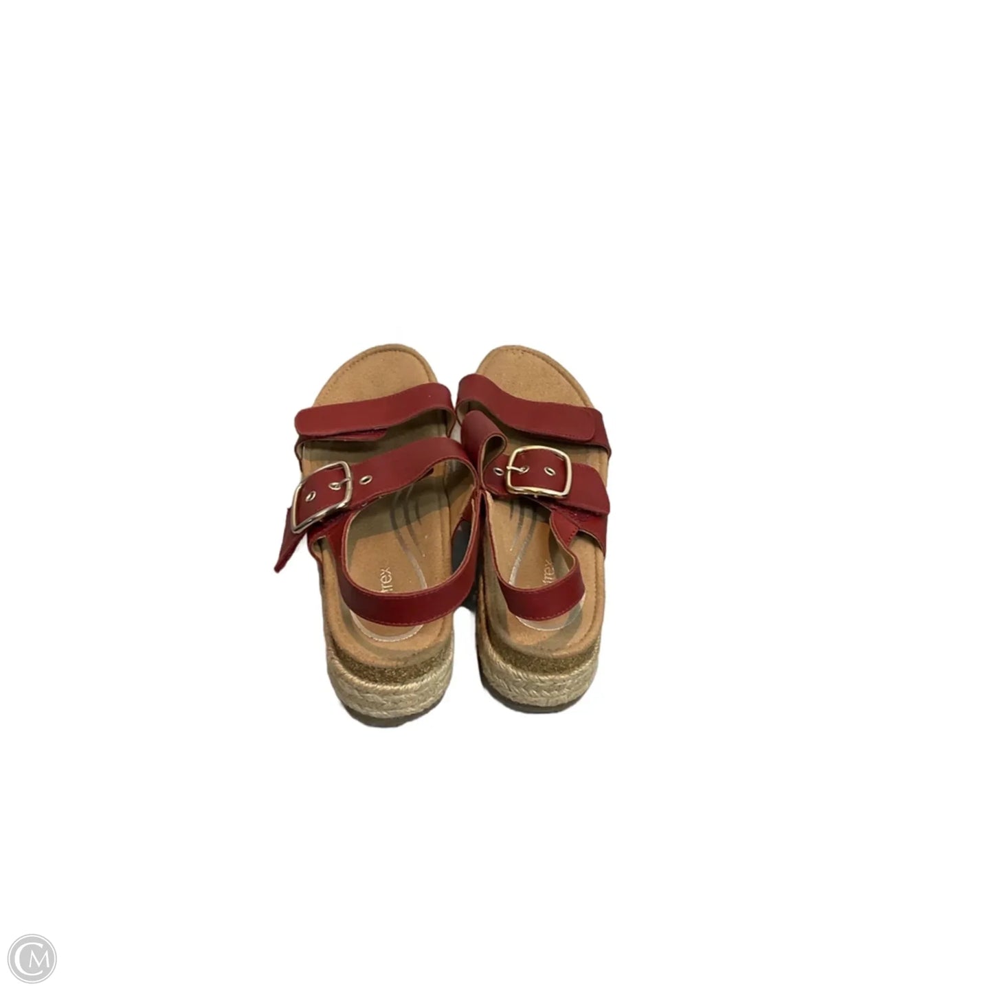 Sandals Heels Platform By Aetrex In Maroon, Size: 8.5