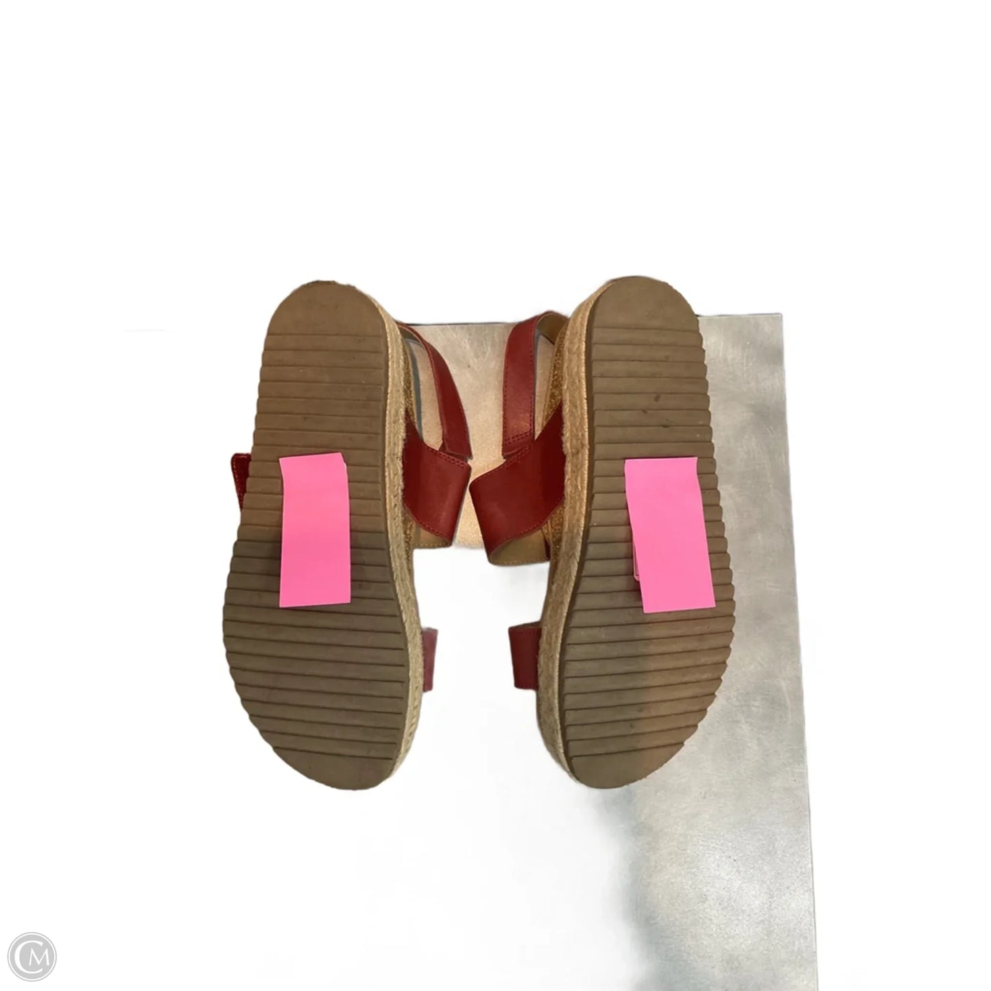 Sandals Heels Platform By Aetrex In Maroon, Size: 8.5