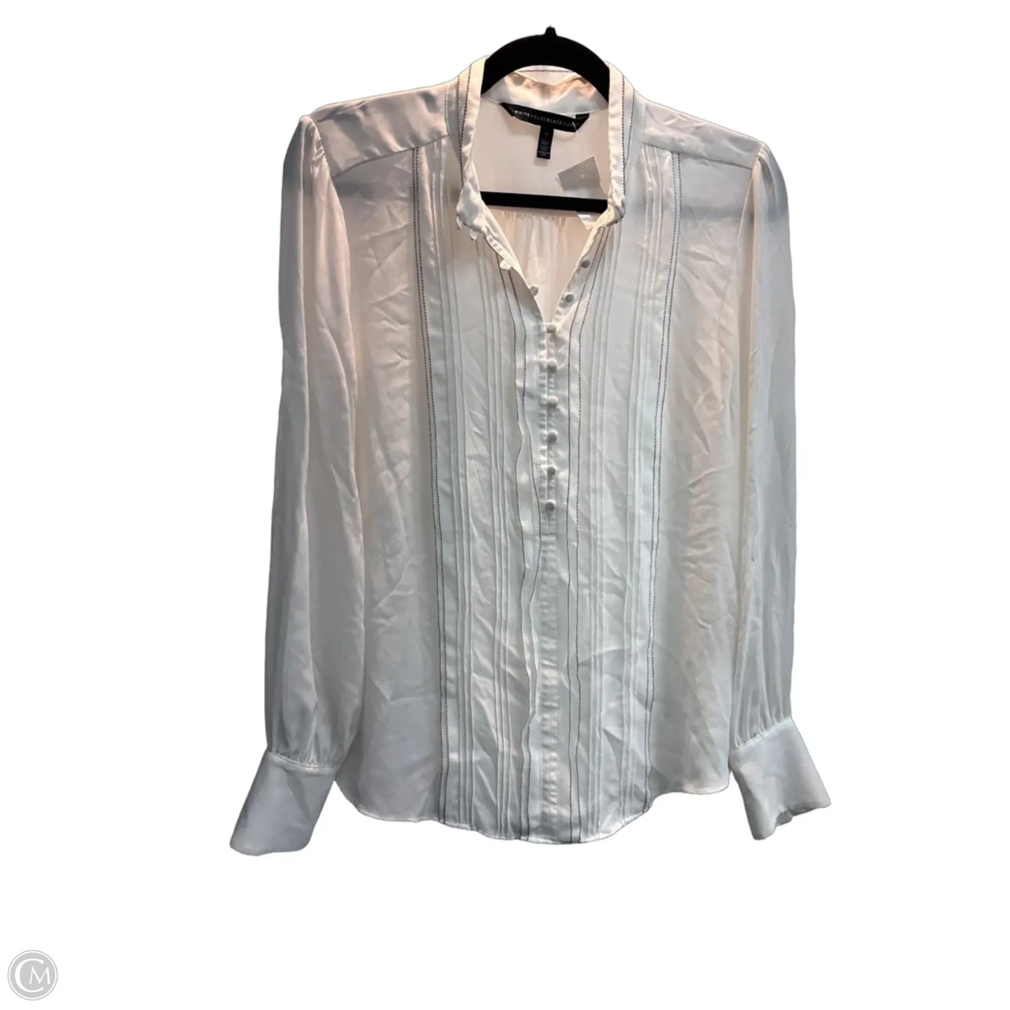 Blouse Long Sleeve By White House Black Market In White, Size: M