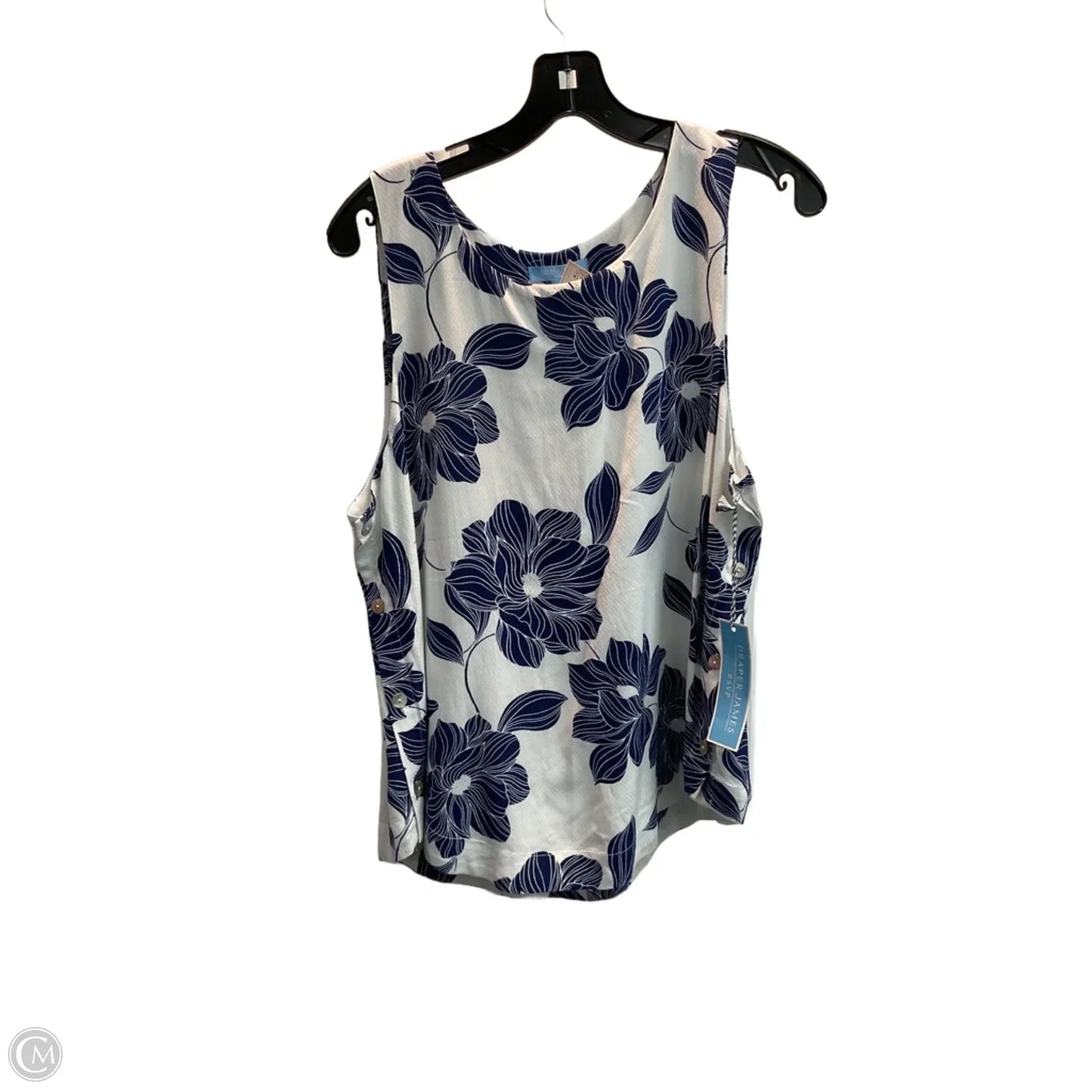 Top Sleeveless By Draper James Rsvp In Blue & White, Size: M